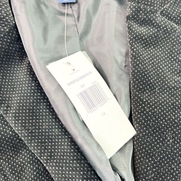 Tommy Hilfiger Jacket Blazer Womens 14 Black Velvet Single Button Black NEW - Picture 3 of 13